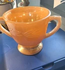 Vintage Anchor Hocking Fire King Peach Luster Sugar & Creamer set mint