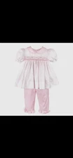 Petit Ami Girls Pink Dot Smocked Pant Set 4T Wholesale NWT