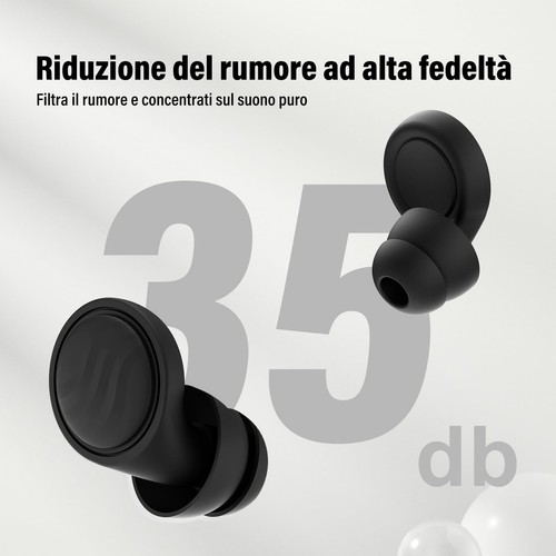 Tappi per orecchie 35 dB Tappi orecchie dormire Riutilizzabile Silicone di - Foto 10 di 24
