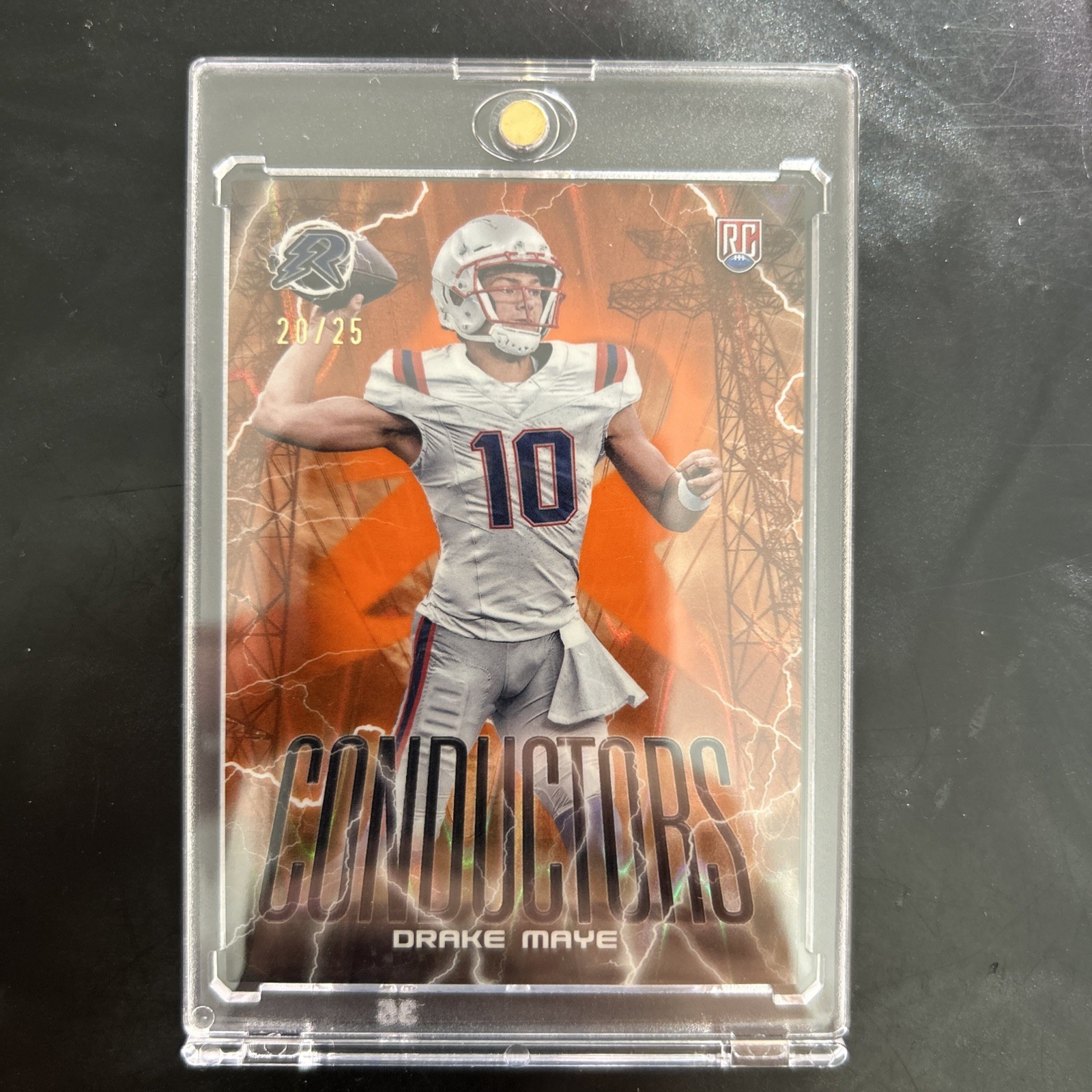 2024 Topps Resurgence Drake Maye Conductors Orange Refractor /25 RC C-7 Patriot
