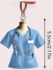 Nurse Scrubs Key Chain Customizable Name Tag,...