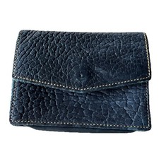 Leather Coins Wallet Vintage Italy Fiocchi Black 4.5 x 3.5  