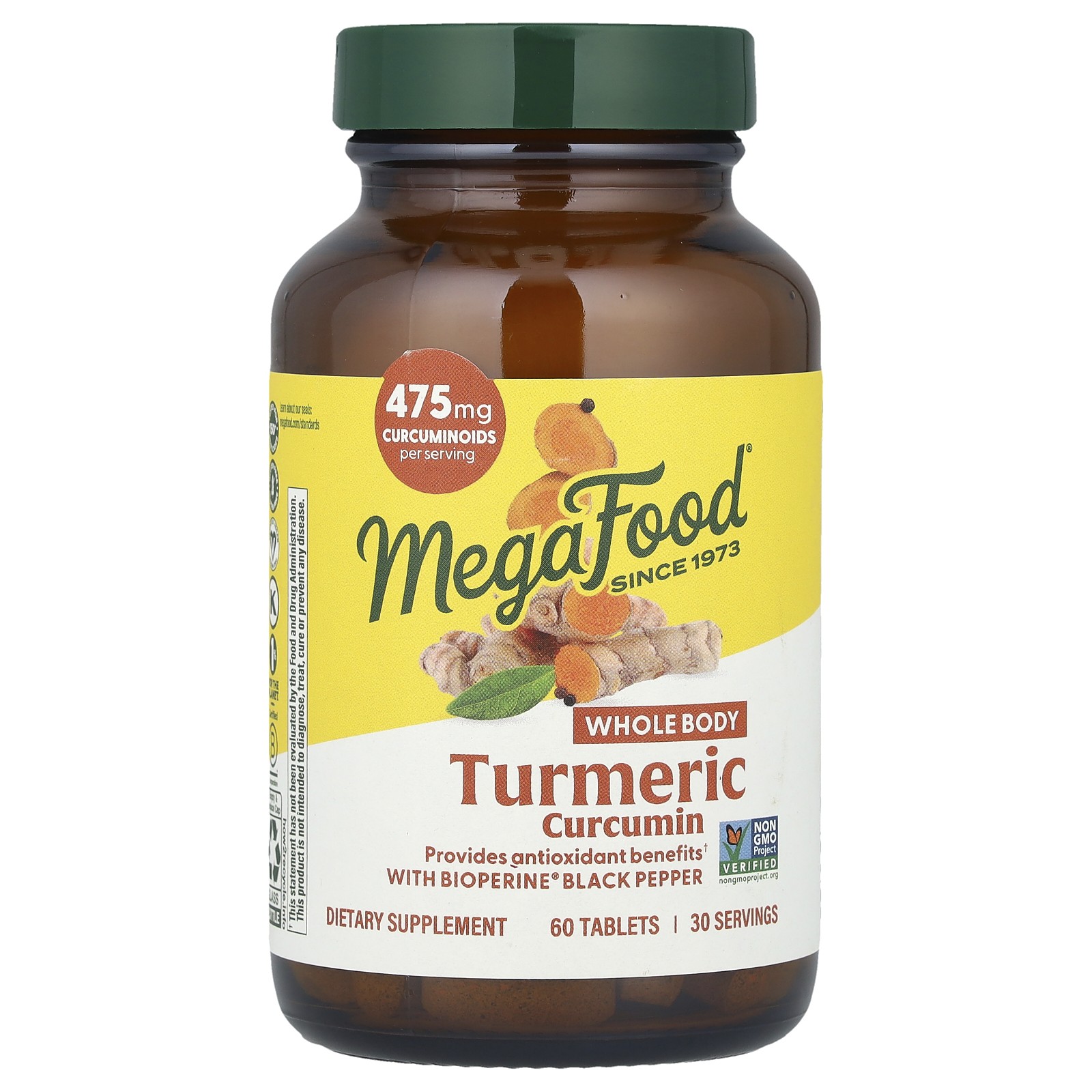 MegaFood Turmeric Strength for Whole Body 60 Tablets Dairy-Free Gluten-Free 5090₽