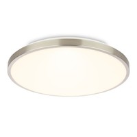 Deckenleuchte Led Deckenlampe 2400Lm Dekorblende Warmweiß Flur Nickel Matt 33Cm