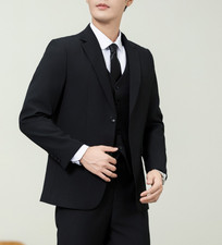 Men's Suit Formal Tuxedo Set 2 Piece Business Blazer Pants Casual Wedding Suits