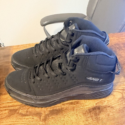 AND1 Pulse 2.0 Men s Mid Top Lace-Up Athletic Sneakers Black AD90080MBB