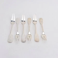 Ercuis (St Hilaire) Silverplate 5 1/2" Set of 6 Snail Escargot Forks No Monogram