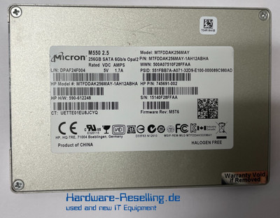 HP M550 256GB SSD SATA 745691-001 MTFDDAK256MAY-1AH12ABHA MTFDDAK256MAY M5T6