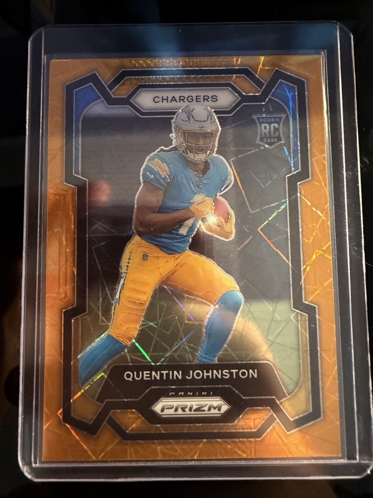 2023 Panini Prizm - Quentin Johnston (RC)Rookie #353 Orange Laser Parallel