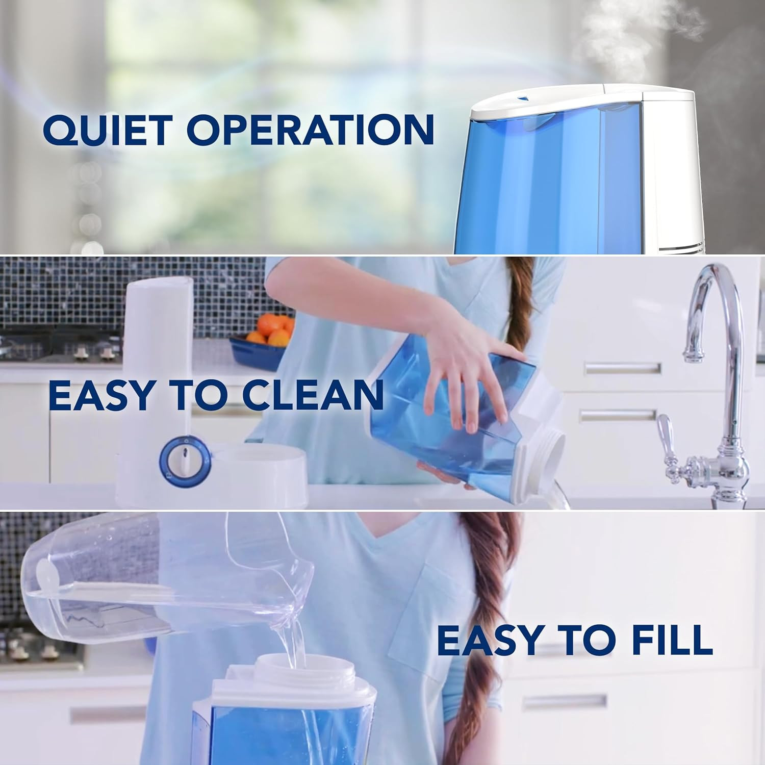 Filter‑free 1 Gal Tank, Auto Shut‑off, Night Light, Vapo...