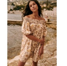 Sezane Rosita Off Shoulder Mini Dress in Miranda Sz. 38 (US 6) NWT