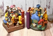 Wonderful World of Disney Classic Musical Snow Globe Bookends Vol. 1 & 2 in Box