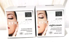 Dead Sea COLLAGEN DAY & NIGHT CREAM SET 2PK- 1.69oz Jars Firm/Hydrate/Tone