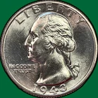 1943 Washington Quarter Silver Gem Brilliant Uncirculated BU Coin #43119