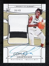 2022-23 Panini National Treasures Collegiate 38/49 Jabari Walker #34 Auto 1a07