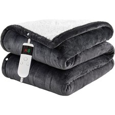 Image of Electric Blanket 150x200cm Heated Throw 10 Heat Timer Washable