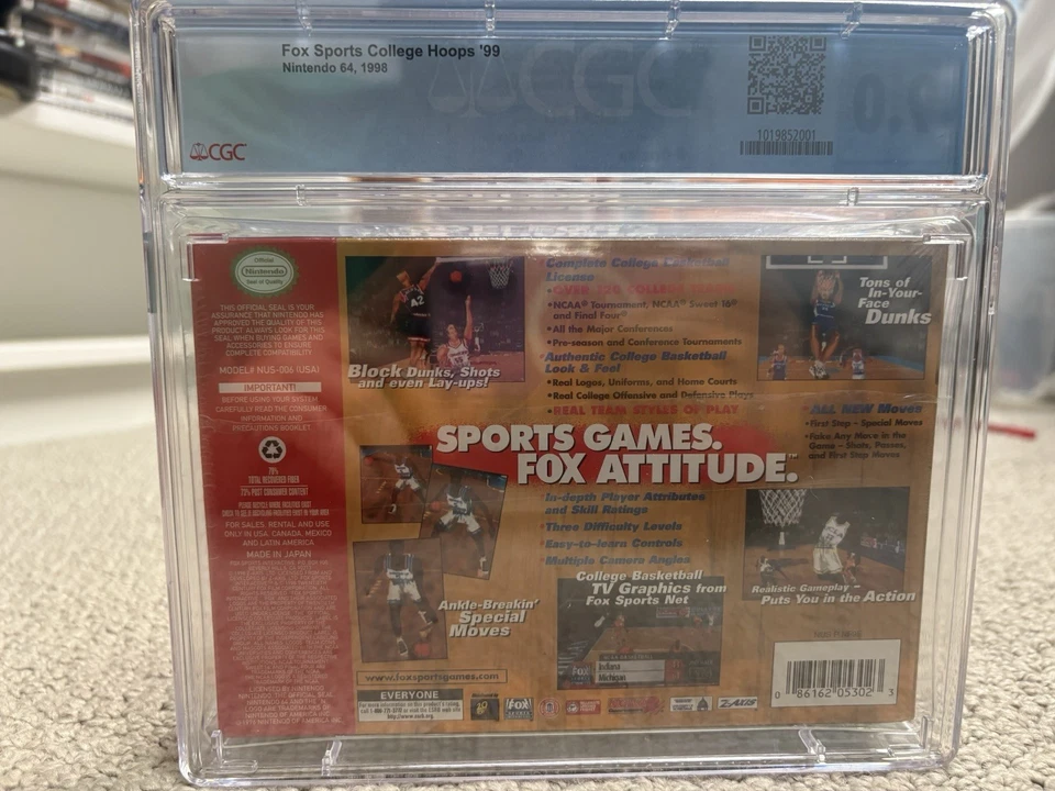 Fox Sports College Hoops '99 Nintendo 64 N64 Basketball Sealed NIB - CGC 9.0 B+ - Image 2 of 4