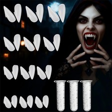 12 Pairs Vampire Teeth Fangs 3 Sizes for Halloween Kids Adults