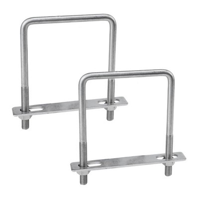 2PCS Stainless Steel U Bolt 4x6 Inch, Clamp Bracket Nut Plate Hardware Mount