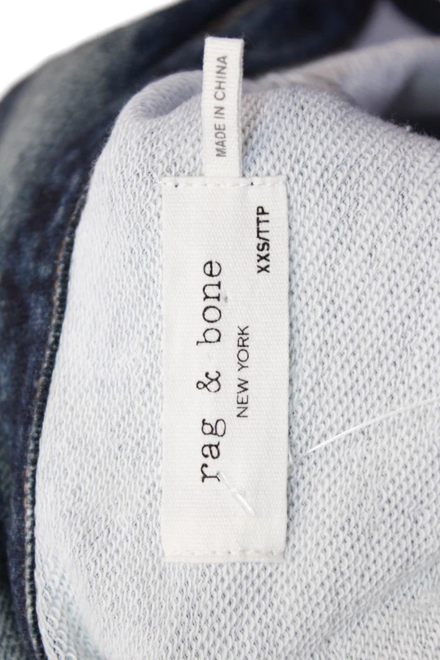 Macacão feminino Rag & Bone azul escuro algodão gola V manga longa tamanho pequeno 2XS - Imagem 4 de 4