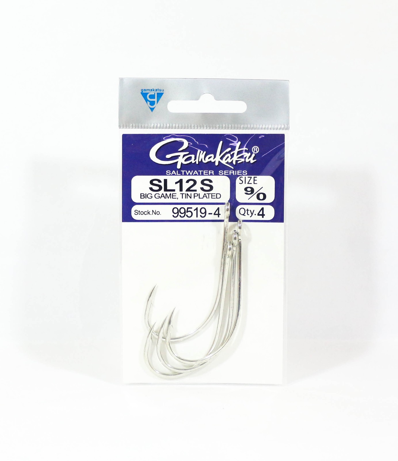 Gamakatsu SL12S Big Game Tin Plated Hook Size 9/0 ,4 Per pack (6900)