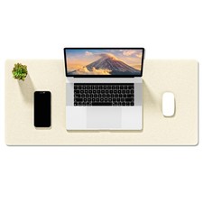 Auhoahsil Felt Desk Mat, Minimalist Large Mouse Pad XL 31.5 x 11.8 in, Desk M...