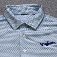 Footjoy FJ Polo Shirt Men's Large White Diamond All Over Print Golf Performance