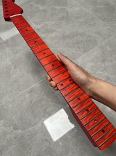 New AAAA Stainless 22Fret DIY satin red Flame Maple Electric guitar Neck 25.5in