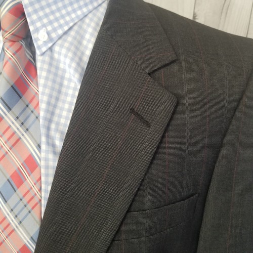 Vintage Burberry's Saks Fifth Men's Gray Tweed Blazer Wool 40r 42r Suit Jacket - Picture 7 of 24
