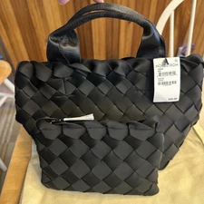 Naghedi Tangier Small Tote & Zip Pouch Black BRAND NEW GUARANTEED AUTHENTIC $295