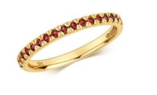 Anello Eternity In Oro 9Ct Con Granato 0.34Ct