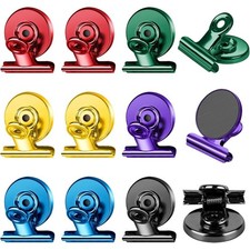 12 Pack Fridge Magnets, Colorful Magnetic Clips for Fridge Notes Magnetic