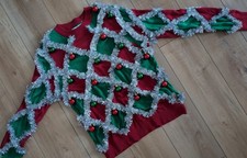 Tipsy Elves Ugly Christmas Sweater Tinsel Christmas Ornaments Women Medium NEW