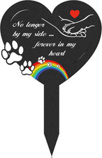 Dog Memorial Grave Stakes - Metal Pets Lover Cemetery Markers Decorations for Hu