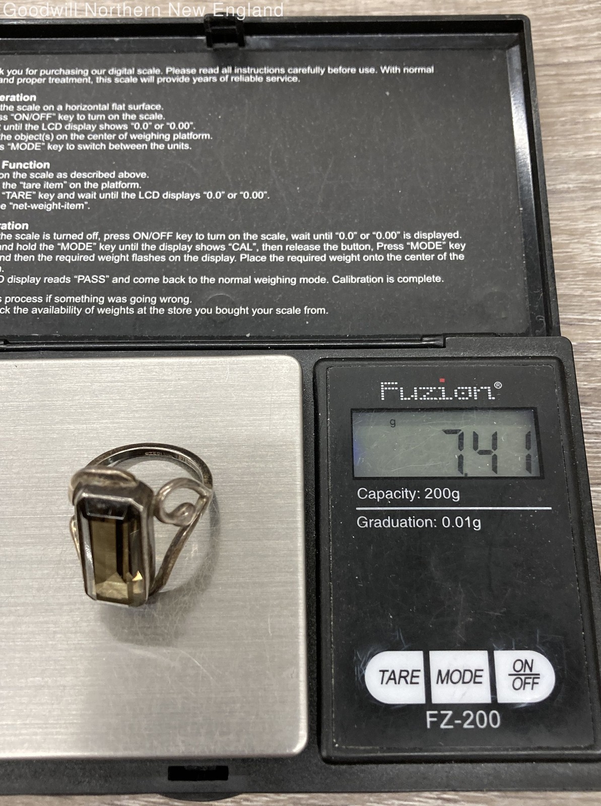 Sterling Silver Faceted Rectangular Cut Smokey Co… - image 6