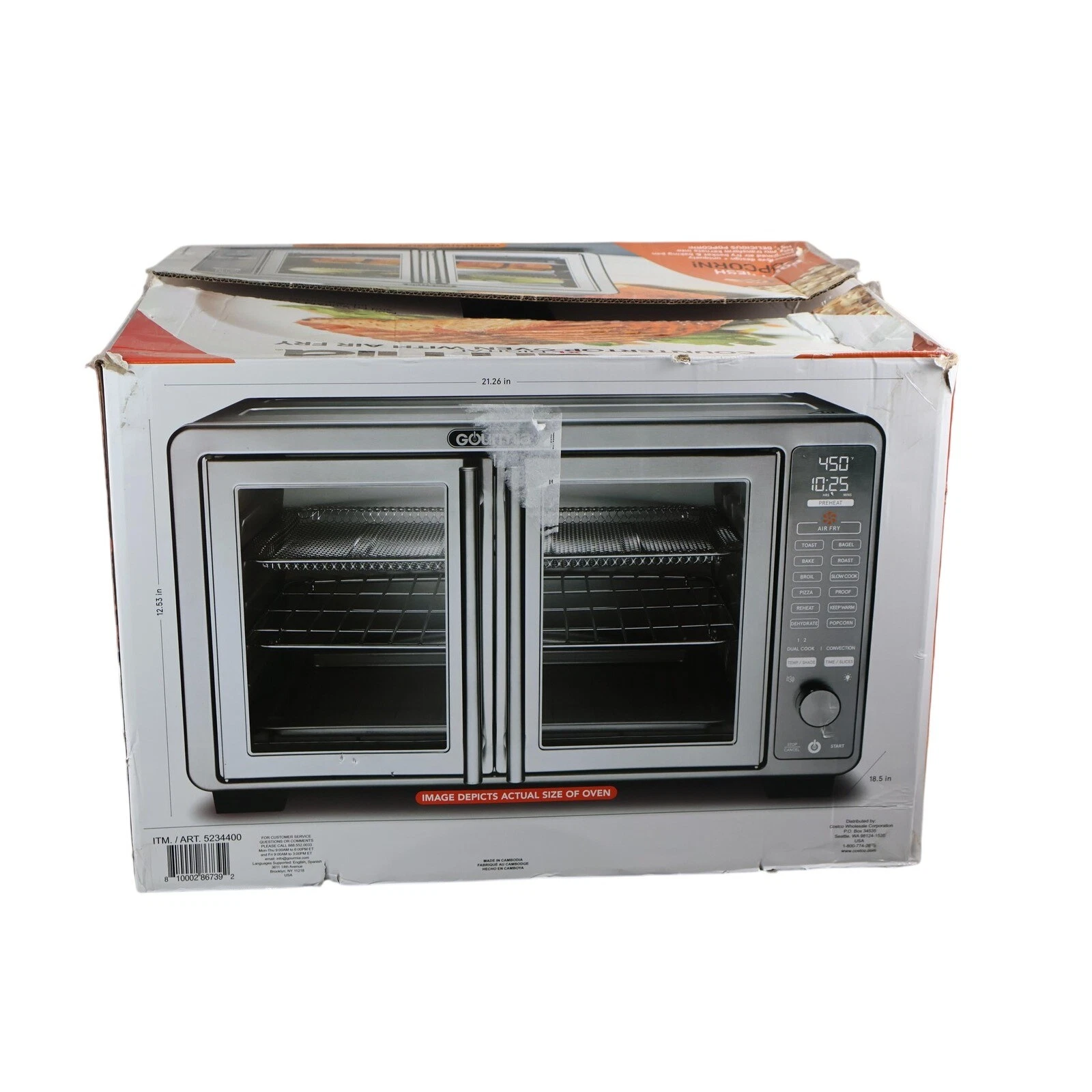 Gourmia XL Digital Countertop Oven With Air Fry Silver 1800W Bc-2958cr
Opens in a new window or tab
