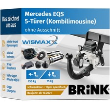 ANHÄNGERKUPPLUNG für Mercedes EQS ab 21 schwenkbar BRINK +13pol E-Satz BRINK