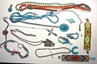 Southwest Jewelry Mixed Lot Costume 15pc Vtg to Modern Faux Turquoise Western
