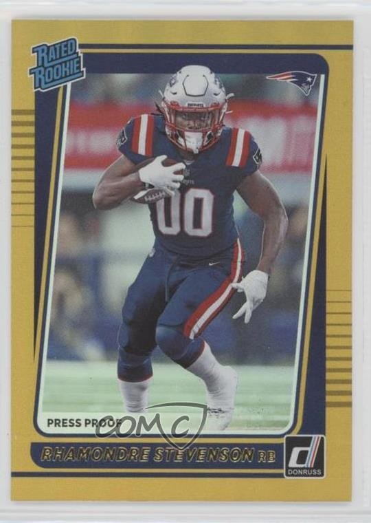 2021 Panini Donruss Rated Press Proof Premium Rhamondre Stevenson Rookie RC 12g7