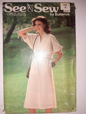 Butterick See & Sew 6001 Sweater Dress Sewing Pattern Ladies 8 UC Loose Below