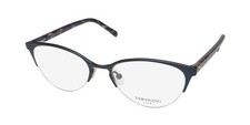 NEW VERA WANG LUXE ASTER GLASSES WOMENS CAT EYE IN BLUE 50-17-135 FULL-RIM