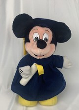 Disney World Disneyland Mickey Mouse Graduation Plush Stuffed Toy 12" VINTAGE