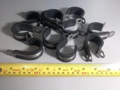 10x Norma RS 34mm 1-1/2 W5 Pipe/Cable/Tube SS P Clamp/Clip W/ruber C138 mm Yy