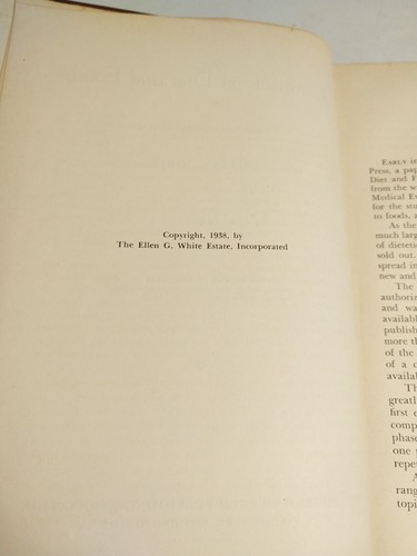 Counsels on Diet and Foods by Ellen G White 1938 SDA Vintage Hardcover 1st - Imagen 9 de 12