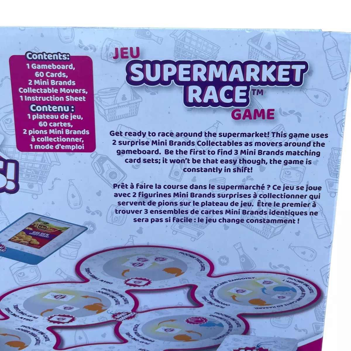 5 Surprise Mini Brands Supermarket Race Board Game by Spin Master, with 2  Collectible Movers for Kids 8 and up 