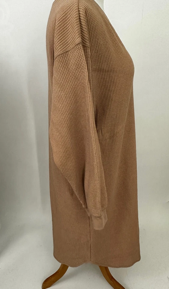 UNIQLO beige cotton Thermal Weave Shirt Dress Women's M - Image 2 of 4