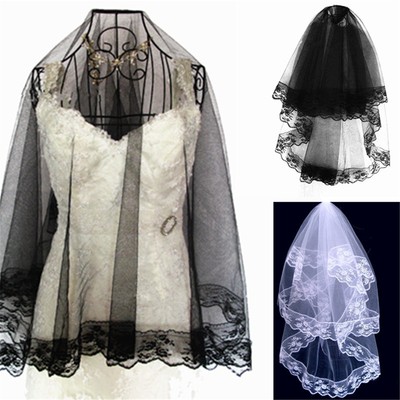 Women Bride Bridal Wedding Head Hair Lace Party Veil Without Comb