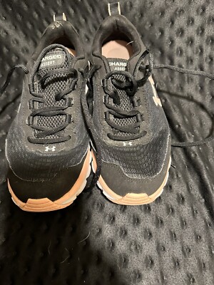 Under Armour Womens Charged Assert Black /Pink Running Shoes Sneakers 9.5