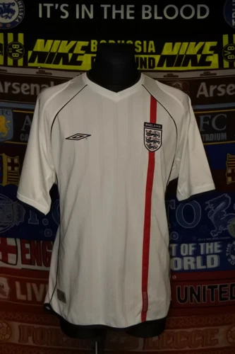 5/5 England adults 41-43" L 2001 home football shirt jersey trikot camisa soccer