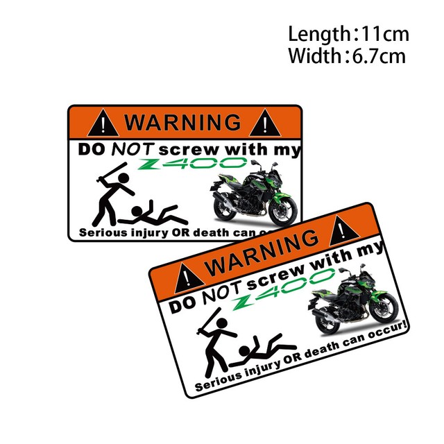 Funny Safety Warning Strip Motorcycle Stickers Emblem Decals for